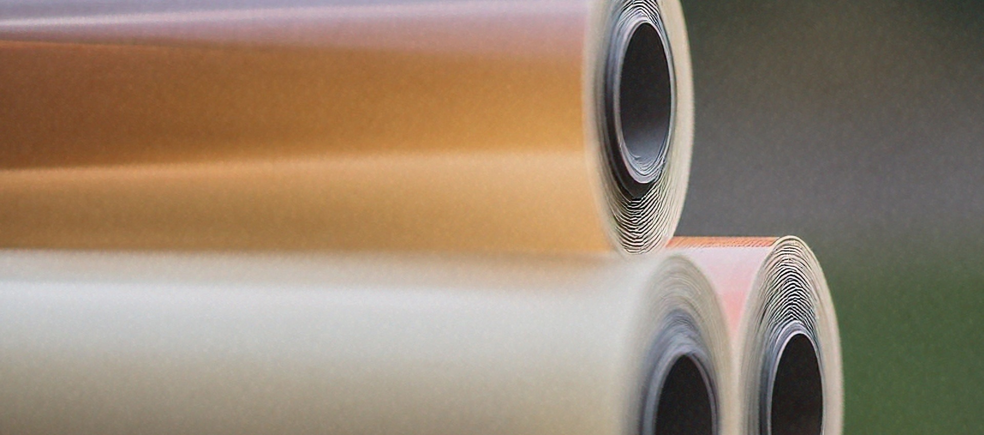 Stacked rolls of laminating film